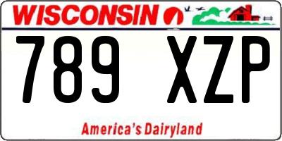 WI license plate 789XZP