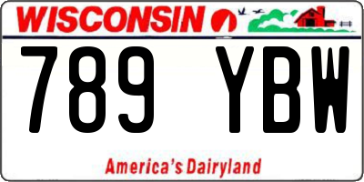 WI license plate 789YBW