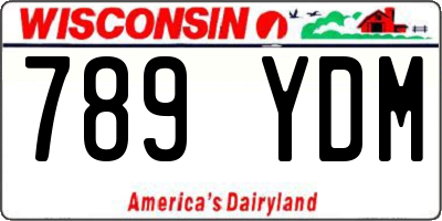 WI license plate 789YDM