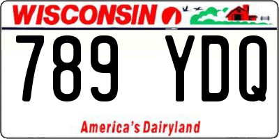 WI license plate 789YDQ