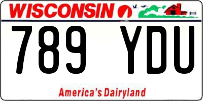 WI license plate 789YDU