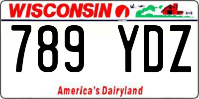 WI license plate 789YDZ