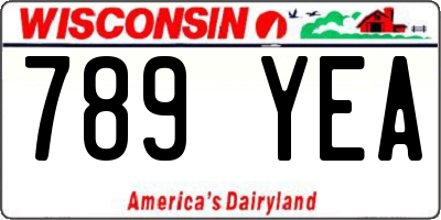 WI license plate 789YEA