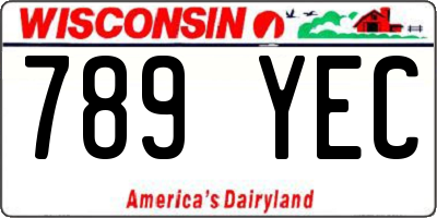 WI license plate 789YEC