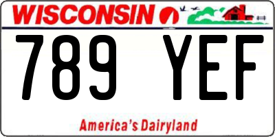 WI license plate 789YEF