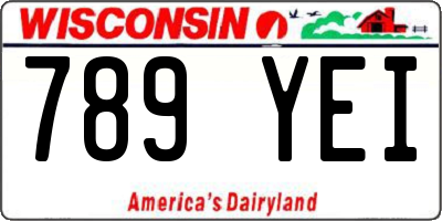 WI license plate 789YEI
