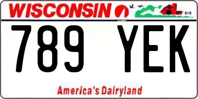 WI license plate 789YEK