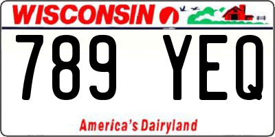 WI license plate 789YEQ