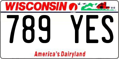 WI license plate 789YES