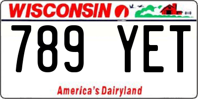 WI license plate 789YET