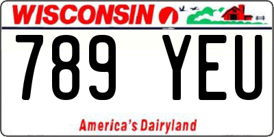 WI license plate 789YEU