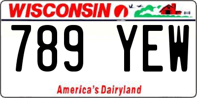 WI license plate 789YEW
