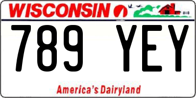 WI license plate 789YEY