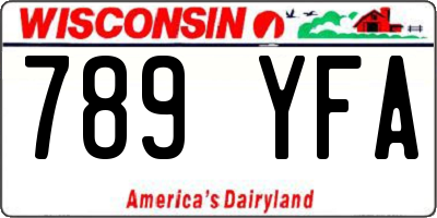 WI license plate 789YFA