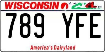 WI license plate 789YFE