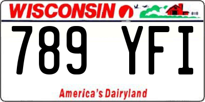 WI license plate 789YFI