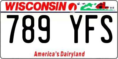 WI license plate 789YFS