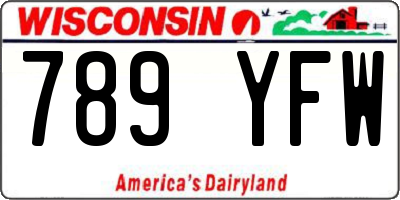 WI license plate 789YFW