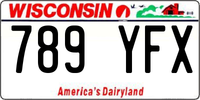 WI license plate 789YFX