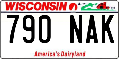 WI license plate 790NAK