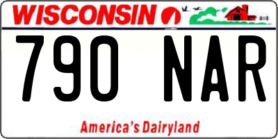 WI license plate 790NAR