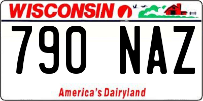 WI license plate 790NAZ