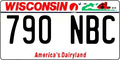 WI license plate 790NBC