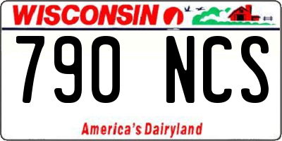 WI license plate 790NCS