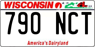 WI license plate 790NCT