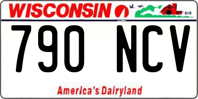 WI license plate 790NCV