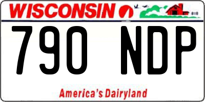WI license plate 790NDP