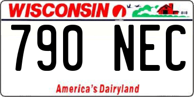WI license plate 790NEC