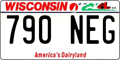 WI license plate 790NEG