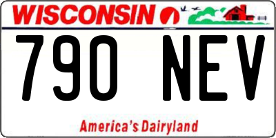 WI license plate 790NEV