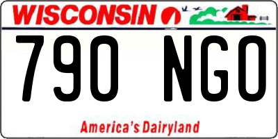 WI license plate 790NGO