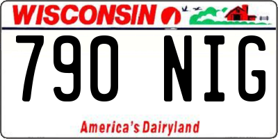 WI license plate 790NIG