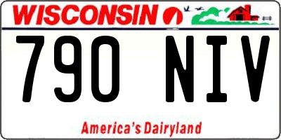 WI license plate 790NIV