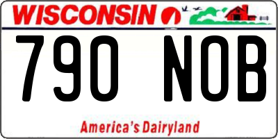 WI license plate 790NOB