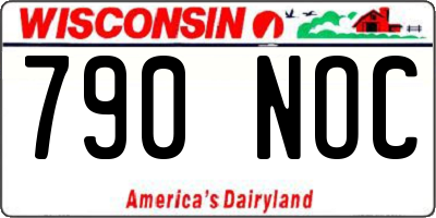 WI license plate 790NOC