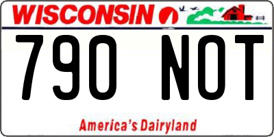 WI license plate 790NOT
