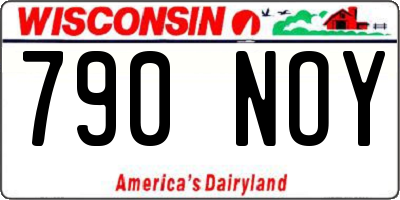 WI license plate 790NOY