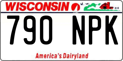 WI license plate 790NPK