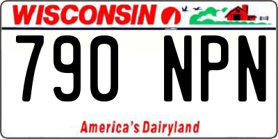 WI license plate 790NPN