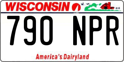 WI license plate 790NPR