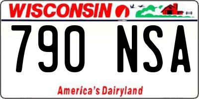 WI license plate 790NSA