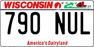 WI license plate 790NUL