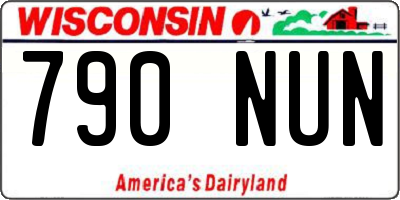 WI license plate 790NUN