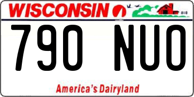 WI license plate 790NUO