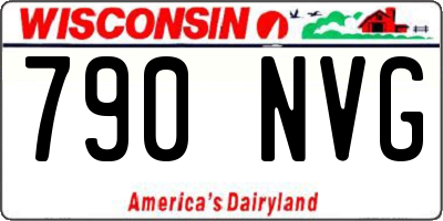 WI license plate 790NVG