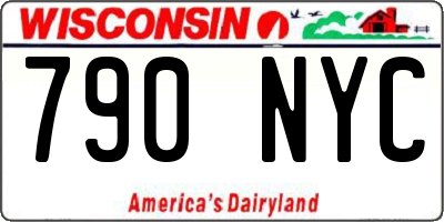 WI license plate 790NYC